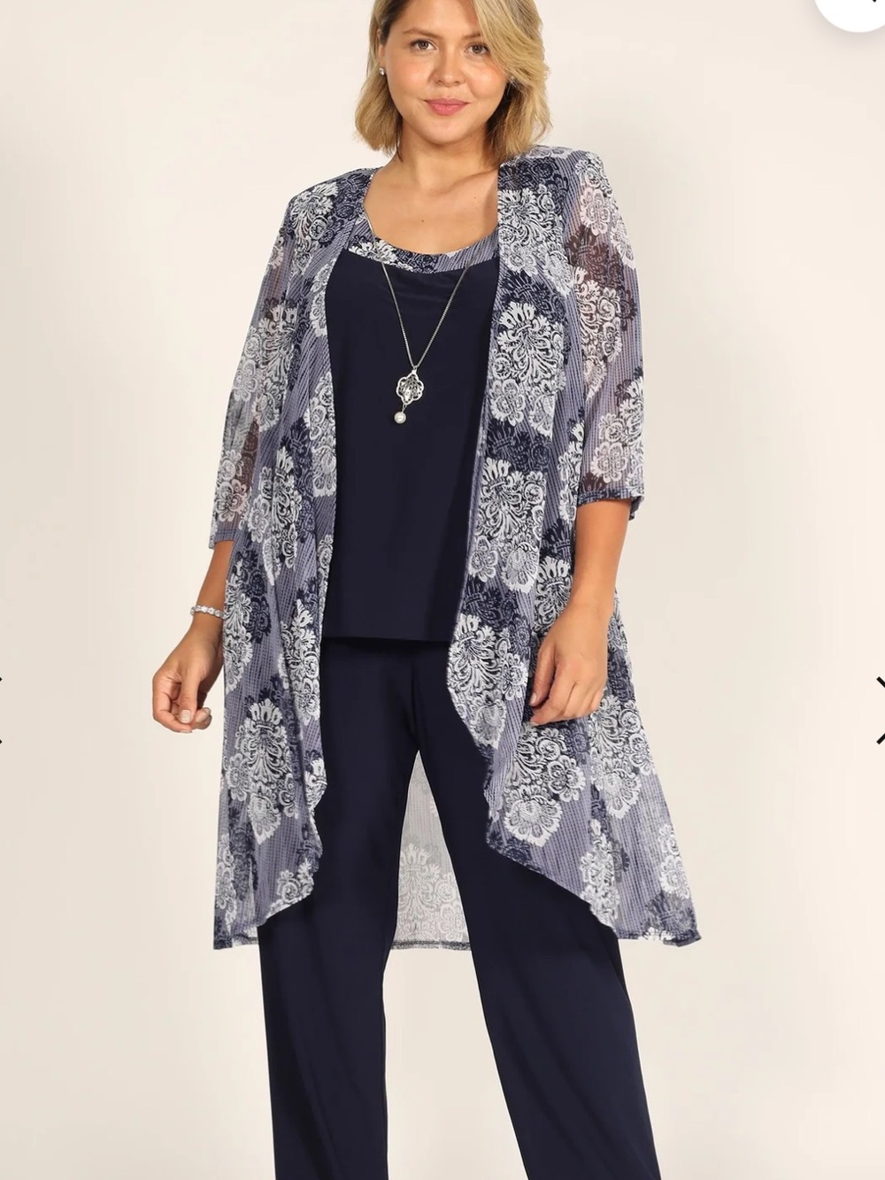 Floral Kimono Cardigan in Dusty Blue